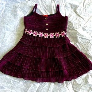 Baby Girls Fancy Dress Sparkling Moonlight Purple/Black Silver Thread Embroidery